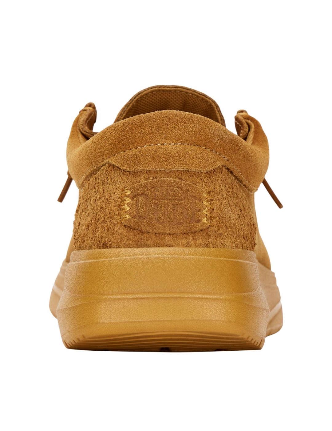 Zapato mocasín Hey Dude Wally camel cordones para hombre