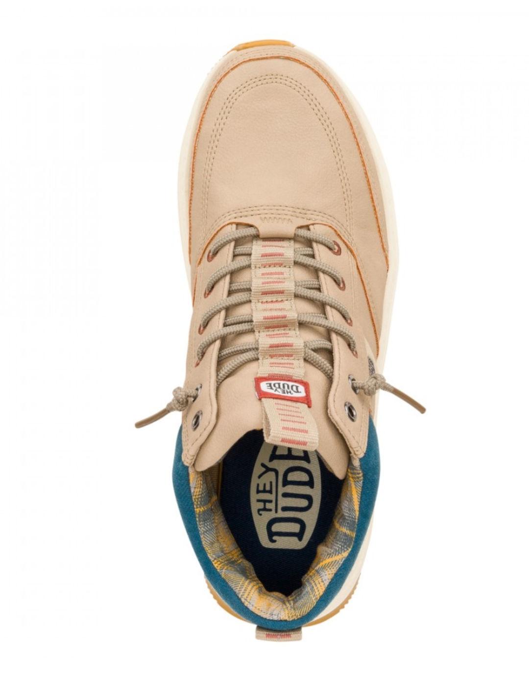 Botín Hey Dude Tahoe classic beige y azul para hombre