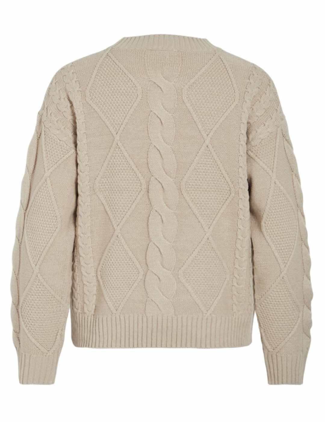 Jersey de punto Vila Lou beige trenzado para mujer