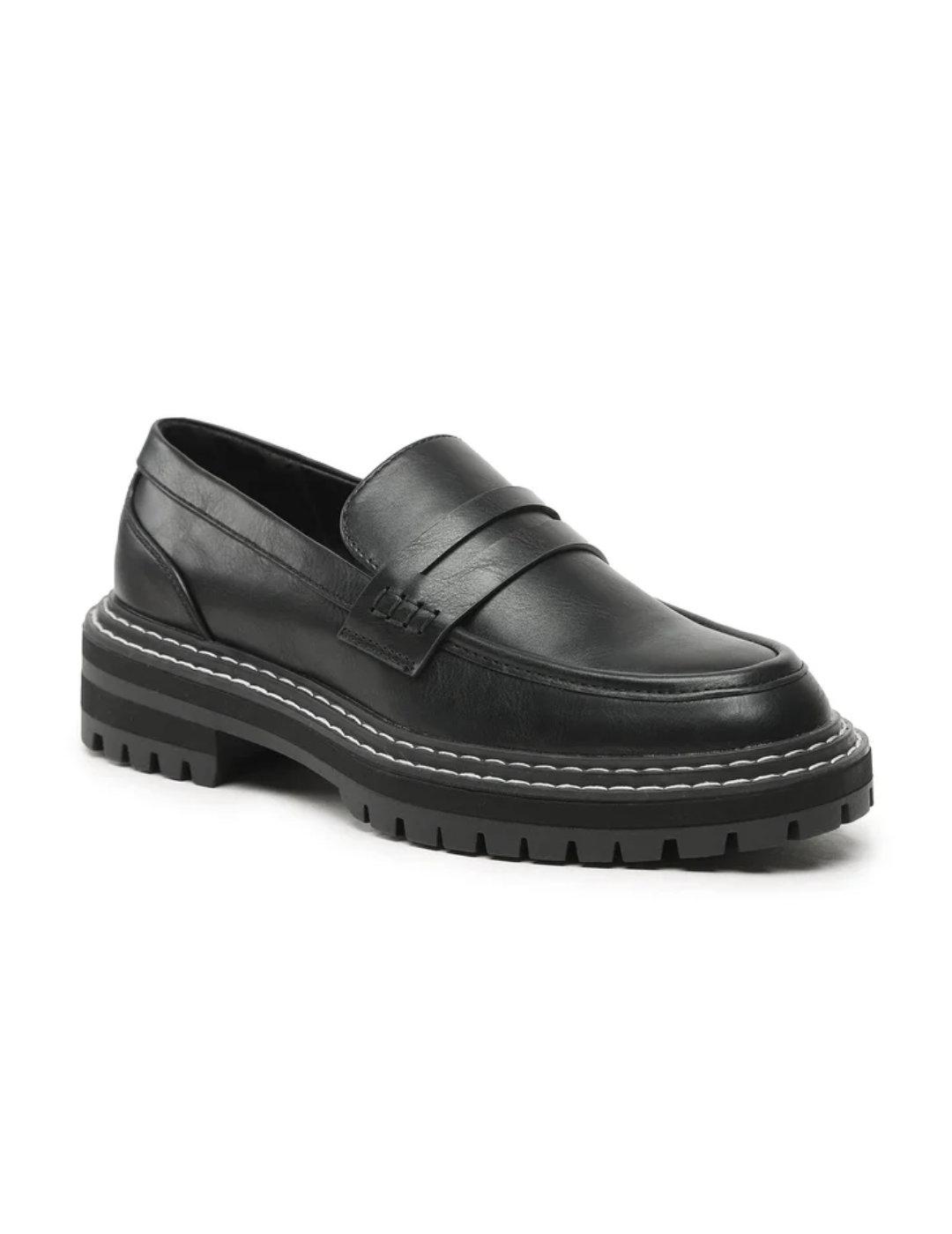 Zapato mocasín Only Beth negro de polipiel para mujer