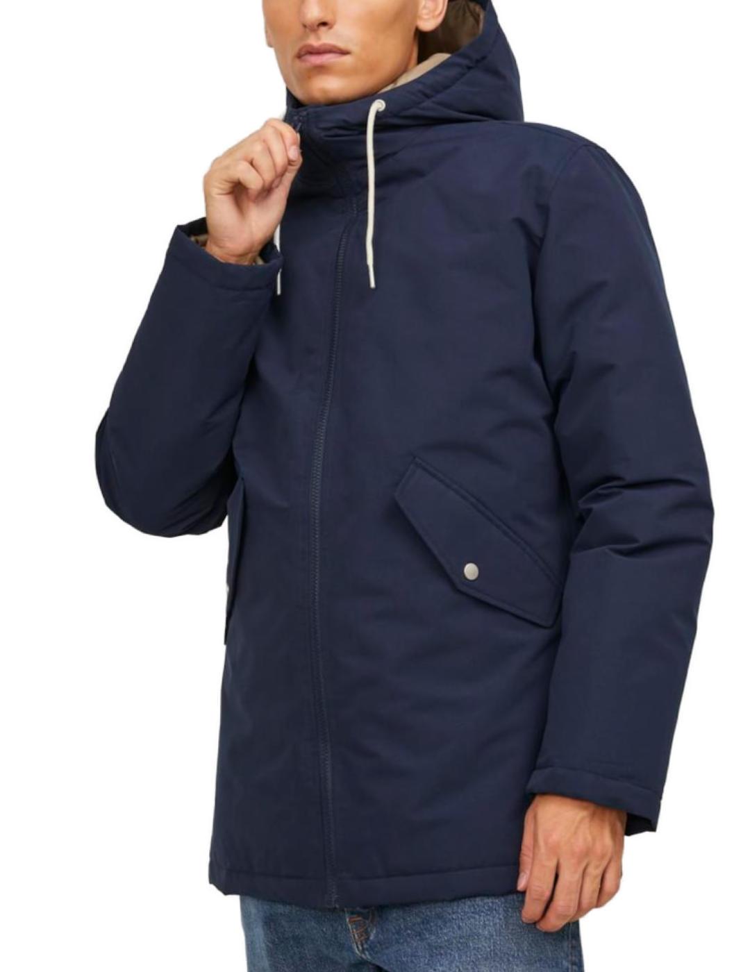 Parka Jack&Jones Loop azul marino windproof de hombre