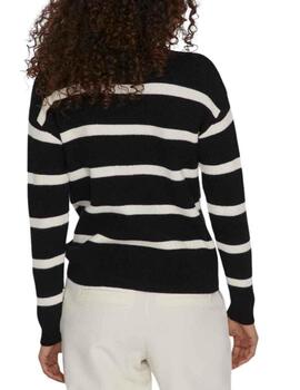 Jersey de punto Vila Ril negro rayas blancas perkins mujer