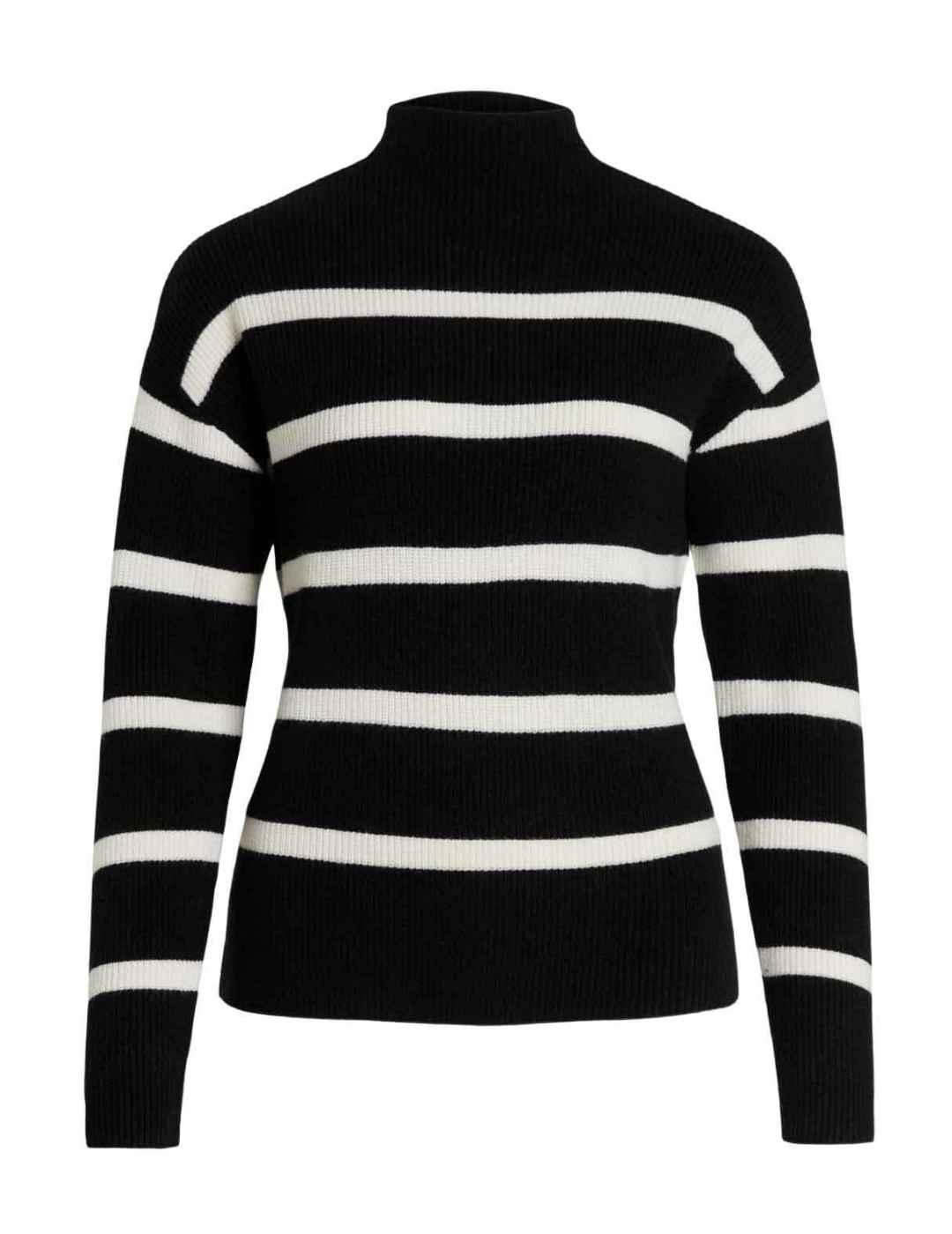 Jersey de punto Vila Ril negro rayas blancas perkins mujer