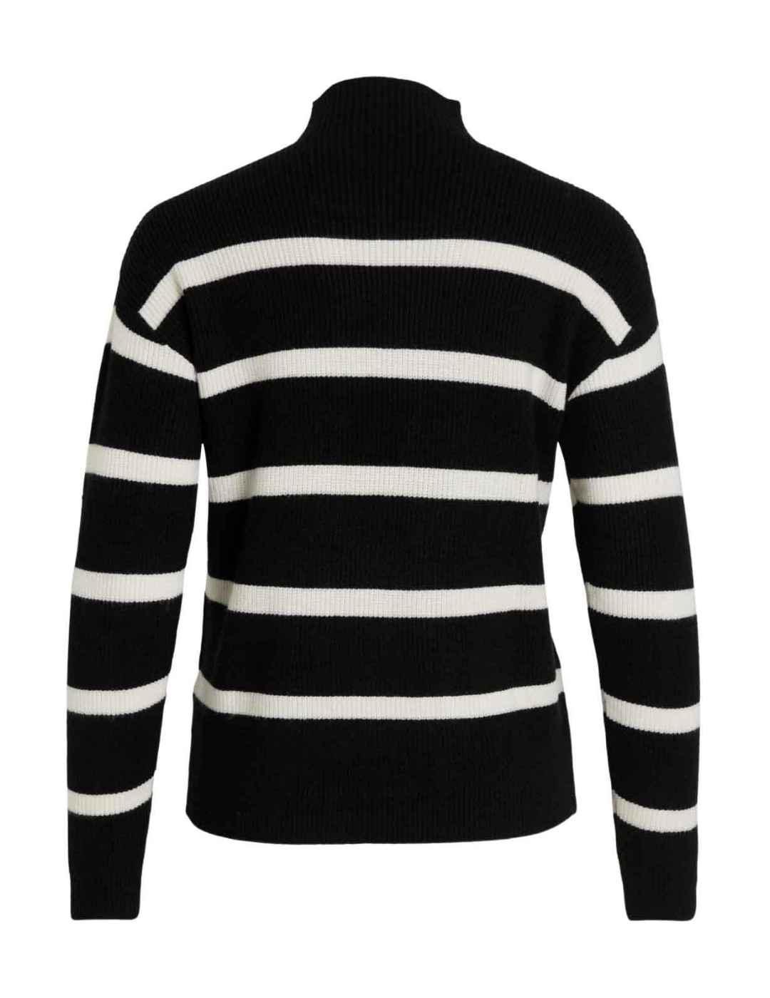 Jersey de punto Vila Ril negro rayas blancas perkins mujer