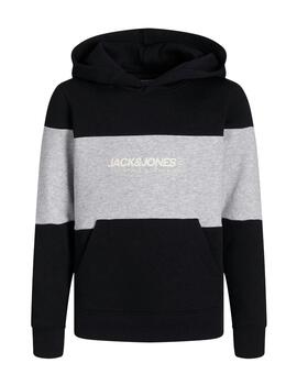 Sudadera Jack&Jones Elegacy negro y gris capucha para niño