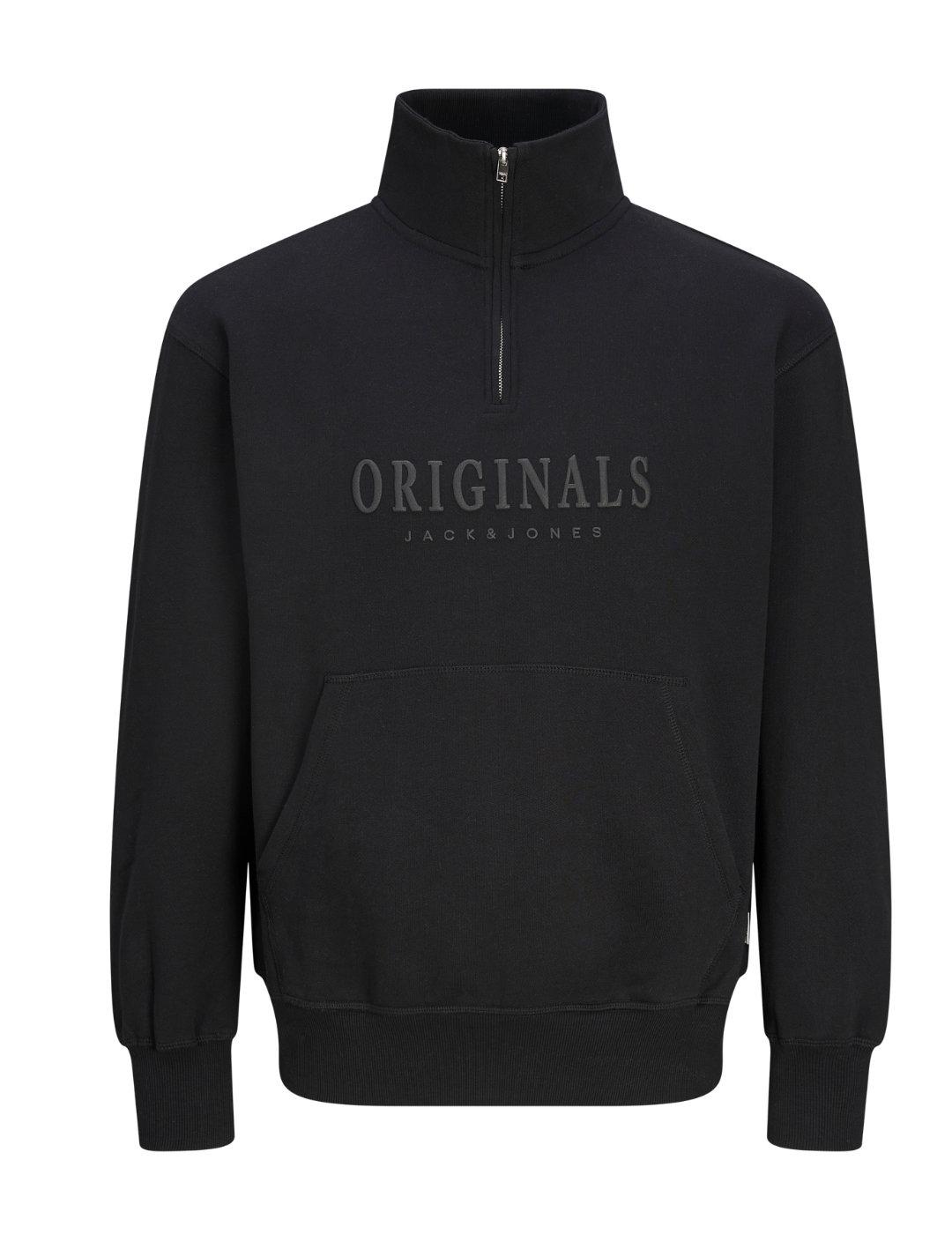 Sudadera Jack&Jones Erik negro sin capucha para hombre