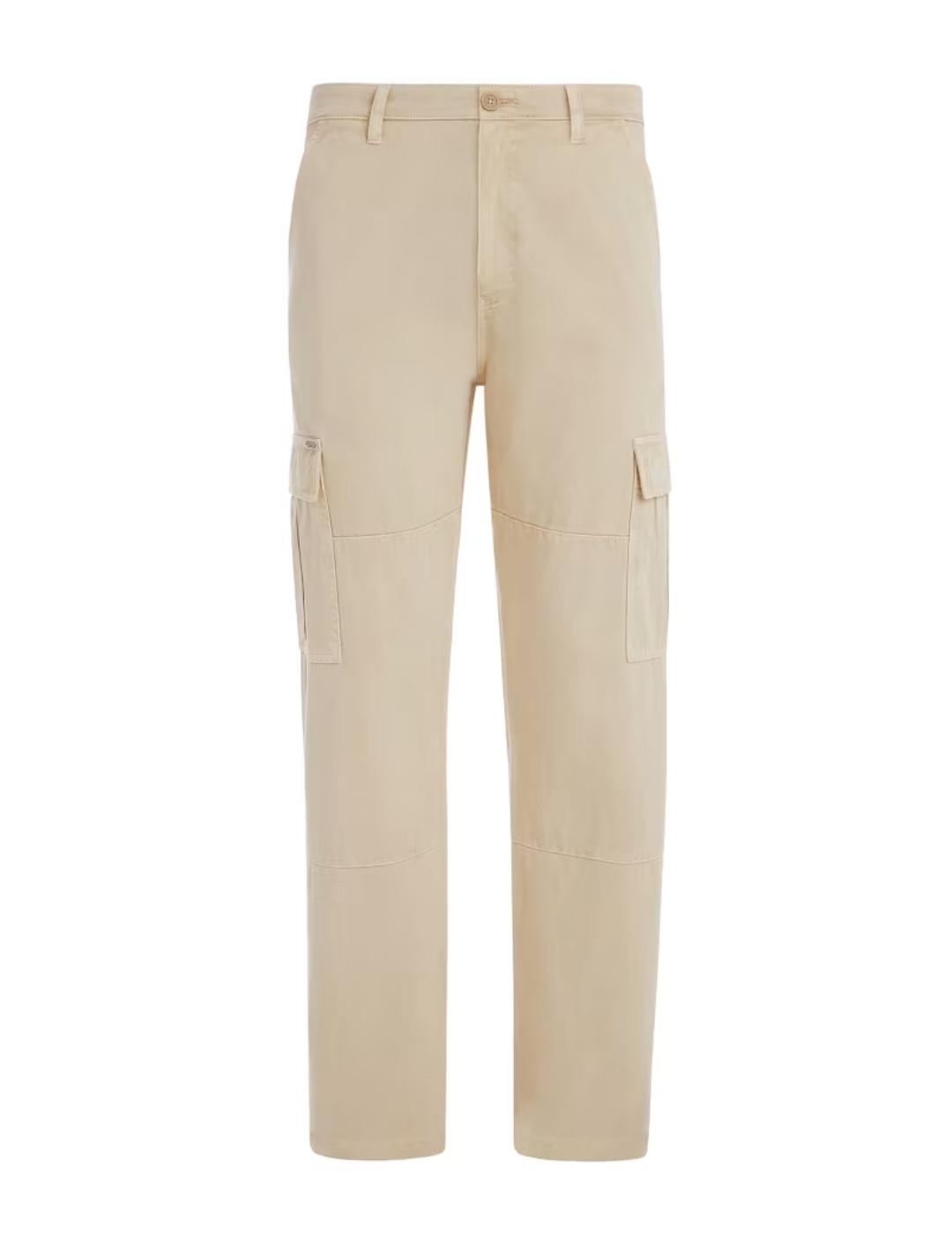  Pantalón chino Guess Jeans cargo beige para hombre