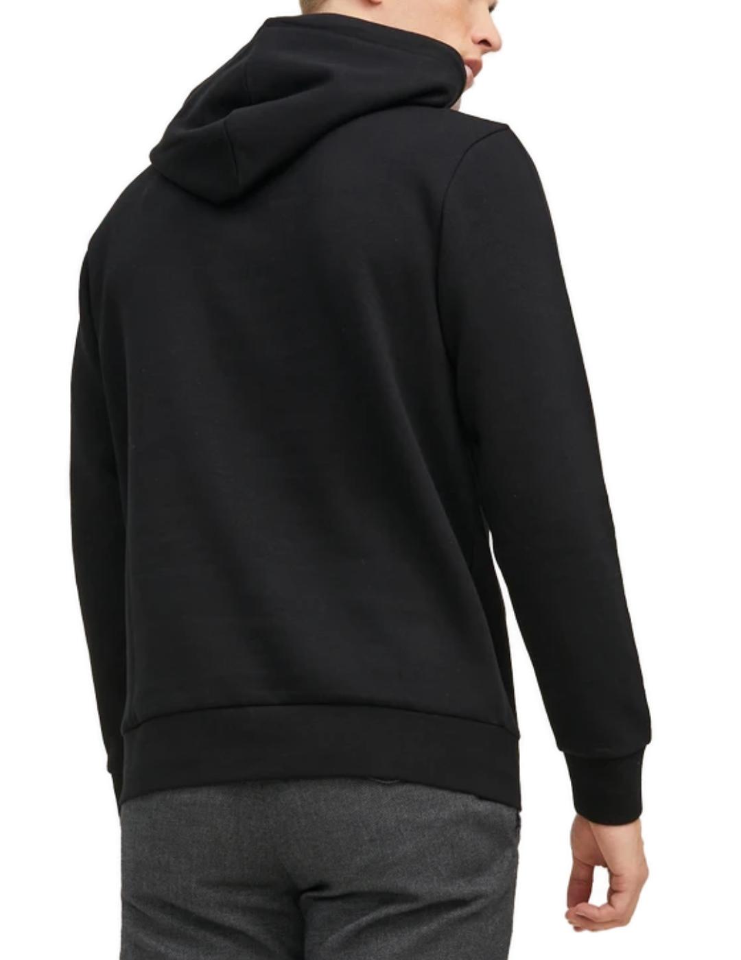 Sudadera Jack&Jones Bluarchie negra con capucha para hombre