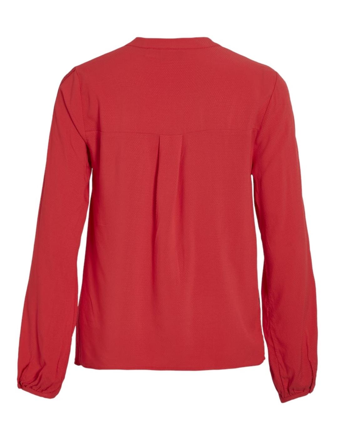 Blusa Vila Zugi roja manga troquelada para mujer