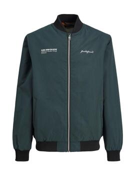 Chaqueta bomber Jack&Jones Junior verde oscuro para niño