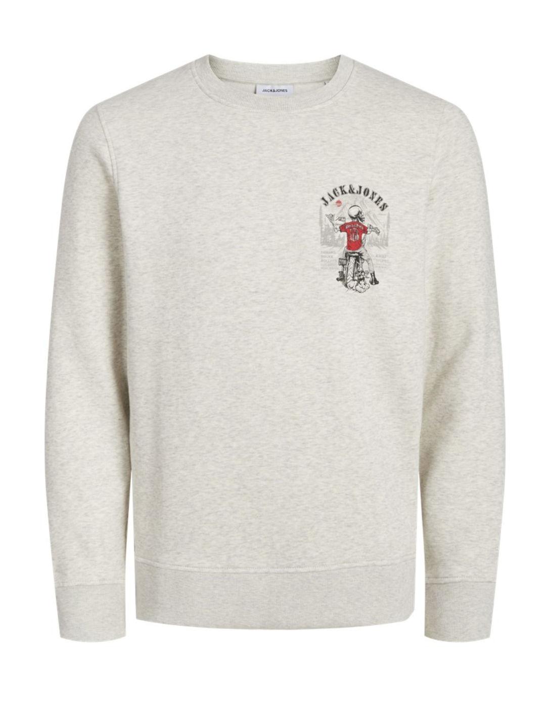 Sudadera Jack&Jones Junior Skull gris sin capucha para niño