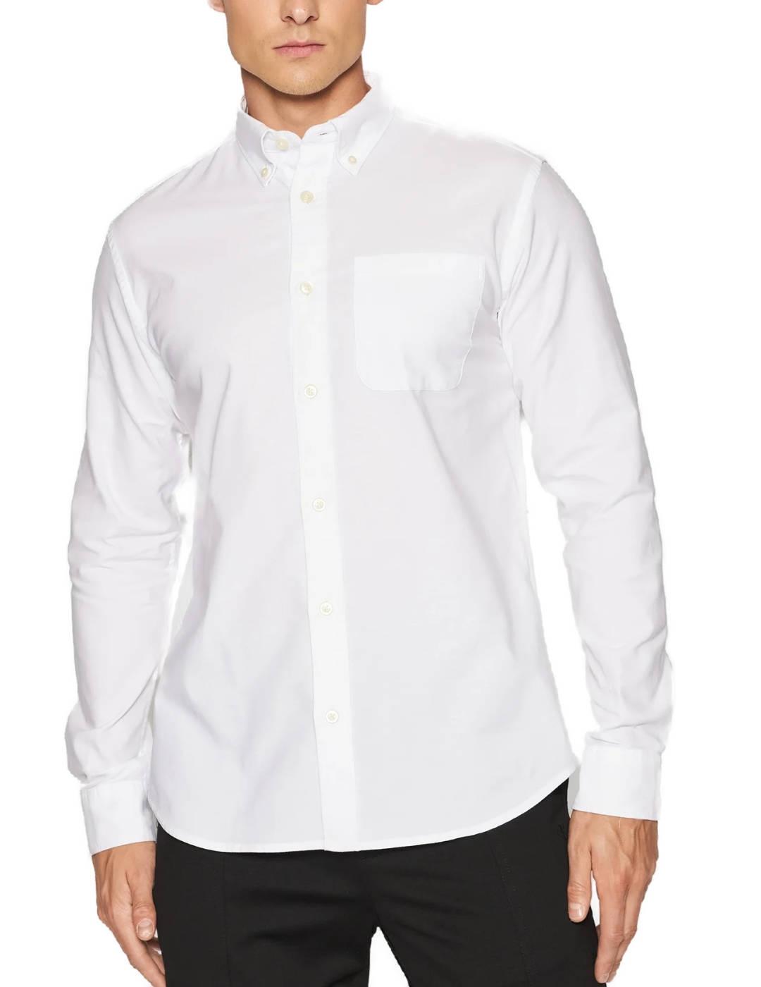 Camisa Oxford Selected Grick blanco regular fit para hombre