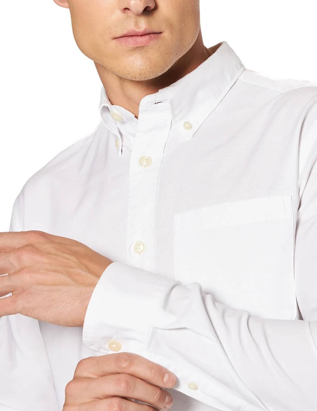 Camisa Oxford Selected Grick blanco regular fit para hombre