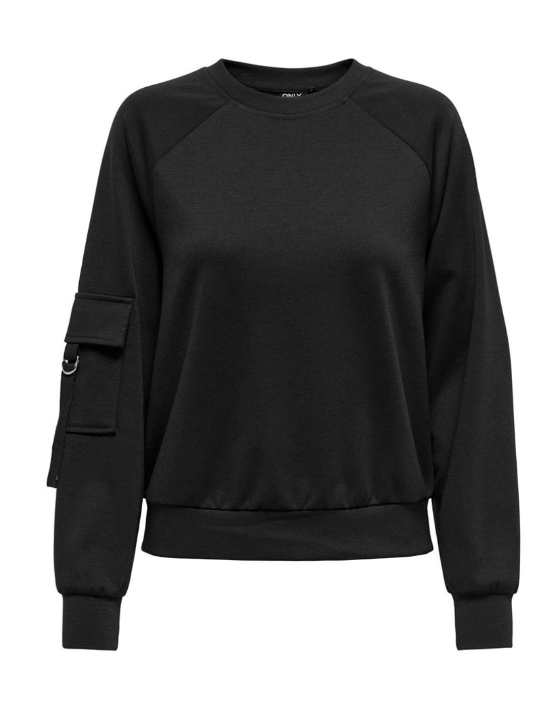 Sudadera Only Corinne negro tipo cargo para mujer