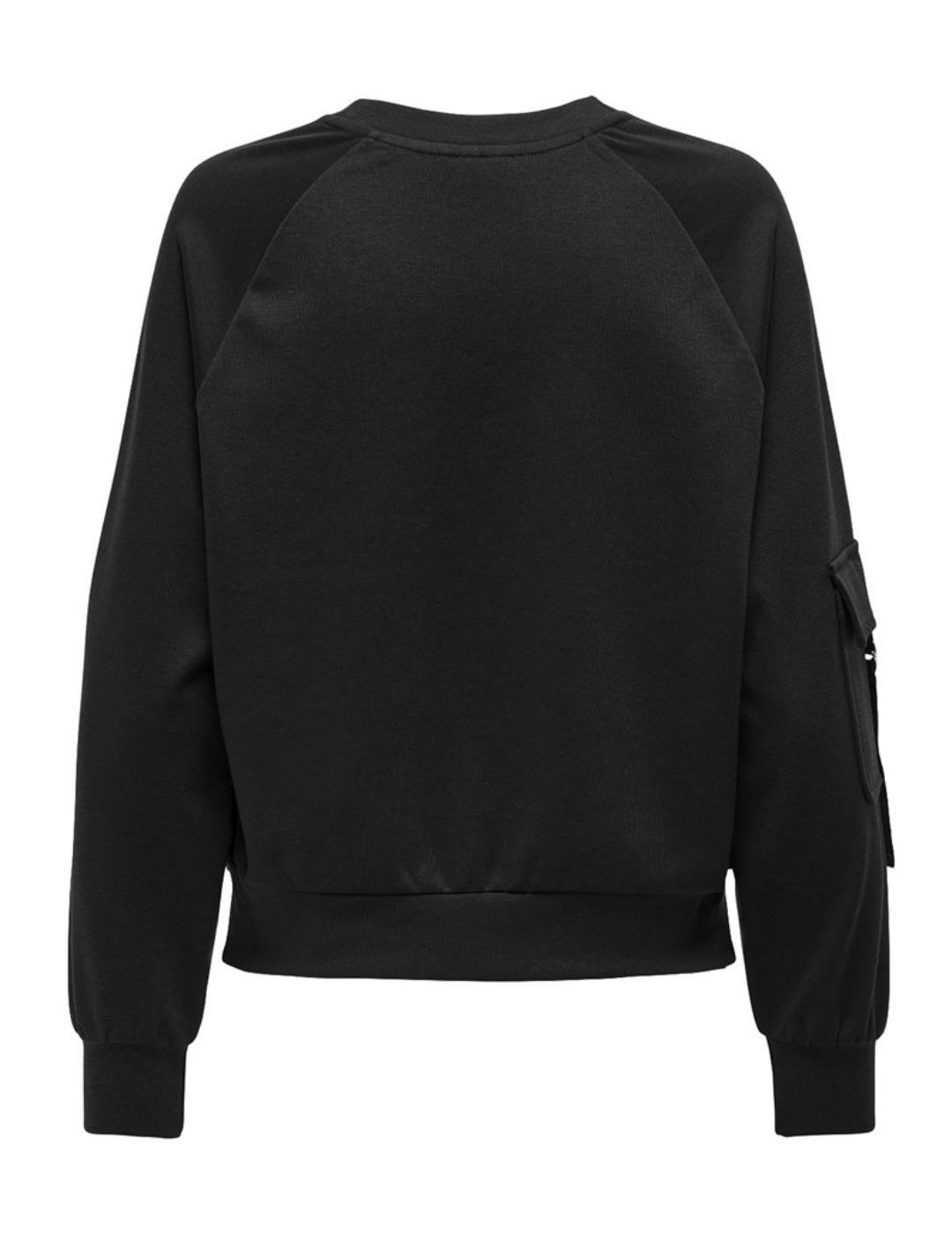 Sudadera Only Corinne negro tipo cargo para mujer