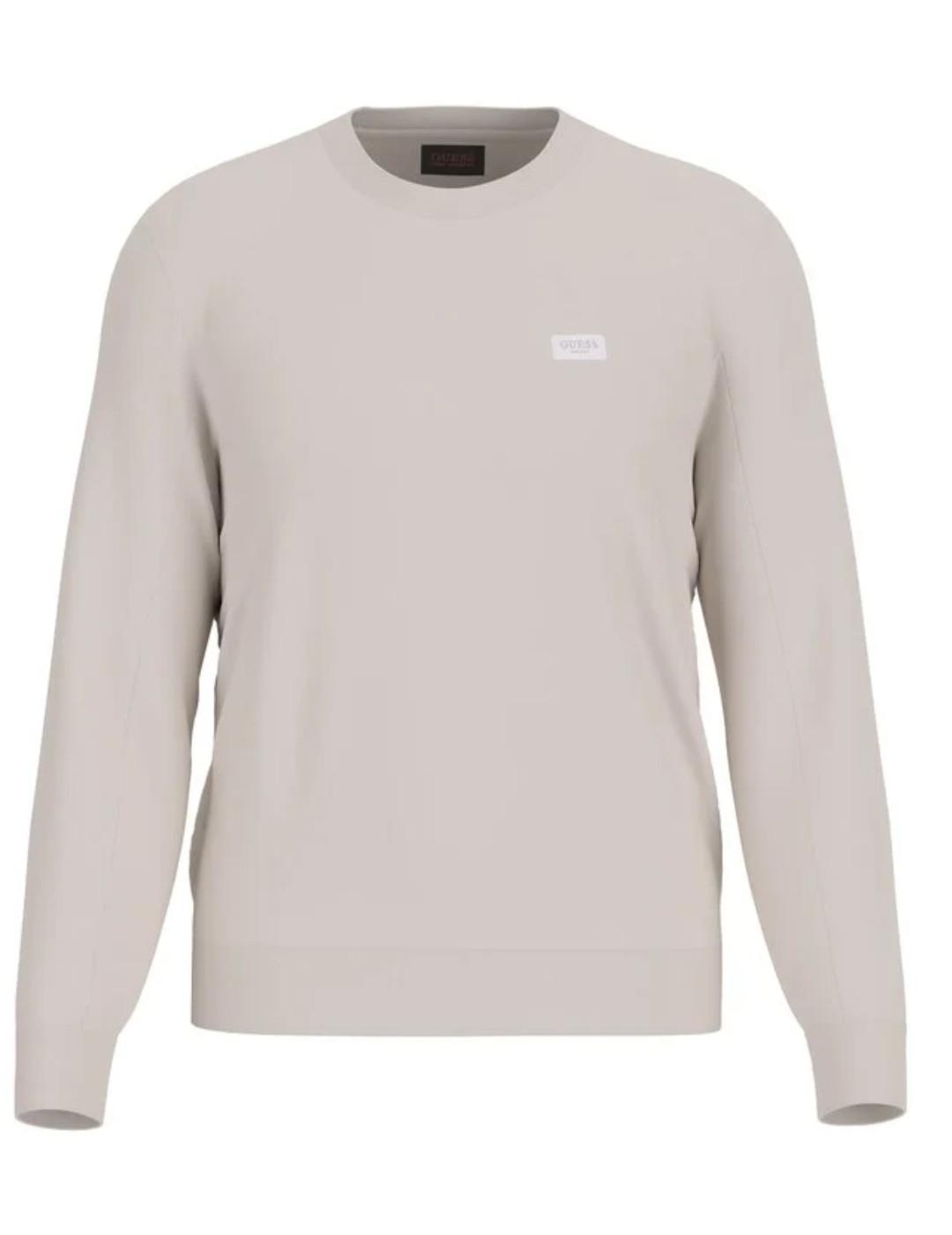 Sudadera Guess Tech beige sin capucha para hombre