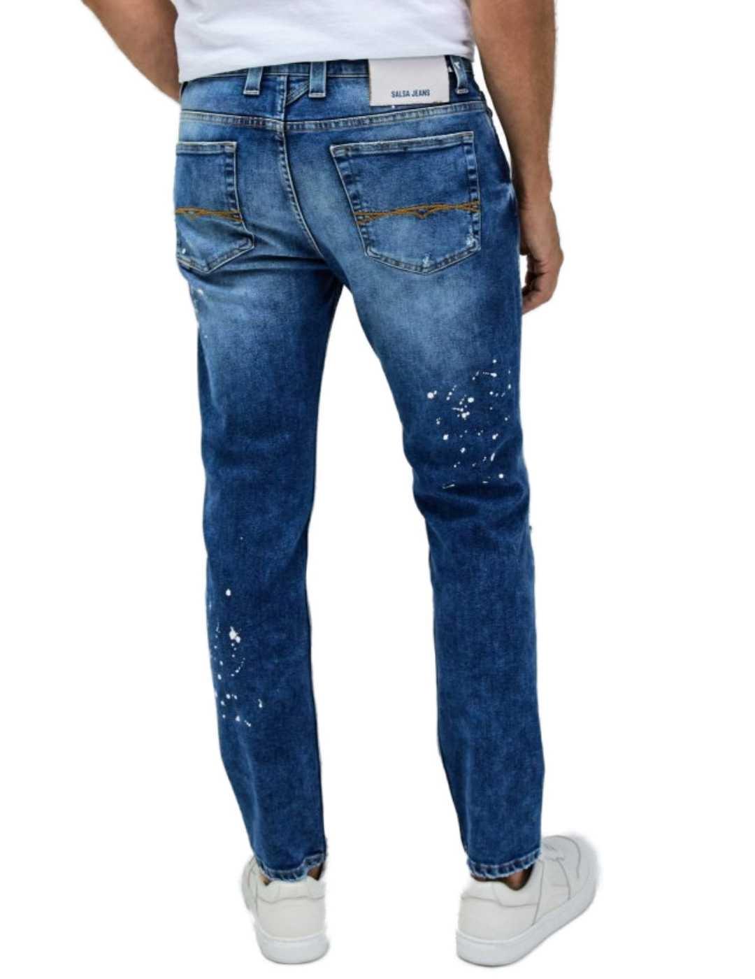 Pantalón vaquero Salsa slim roto marino desgastado de hombre