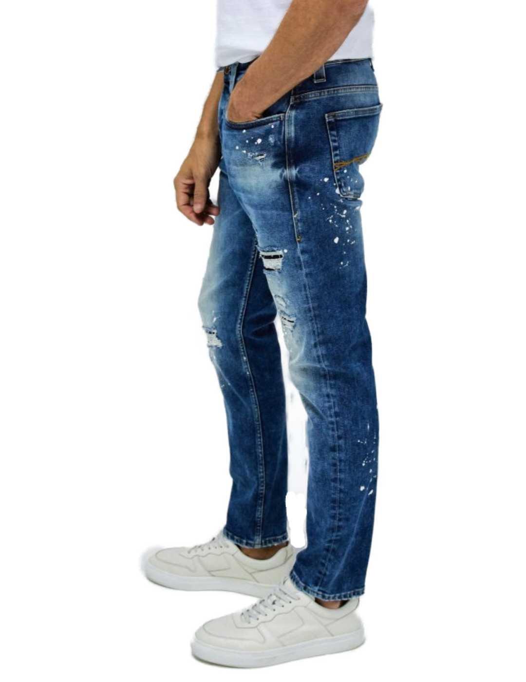 Pantalón vaquero Salsa slim roto marino desgastado de hombre