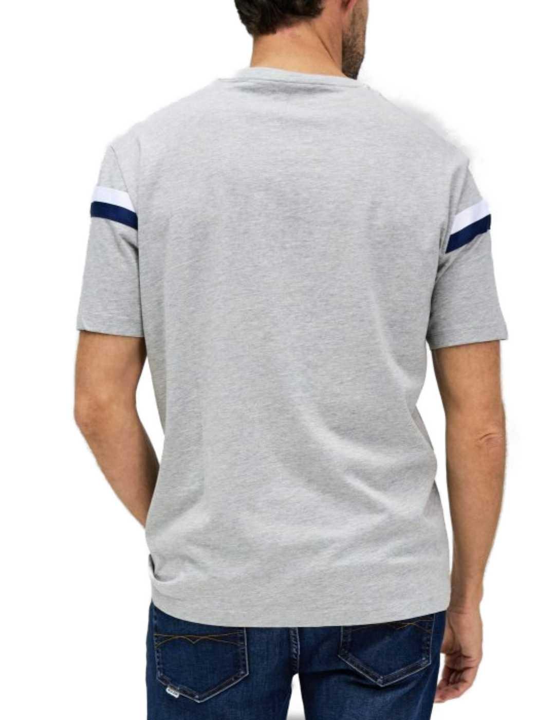 Camiseta Salsa regular fit gris claro manga corta de hombre