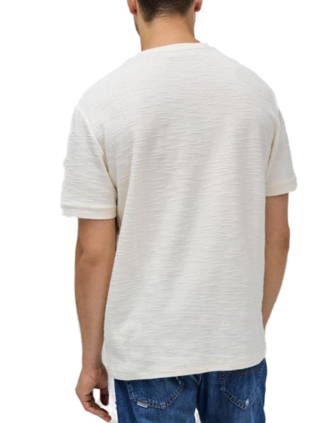 Camiseta Salsa textura blanco manga corta para hombre