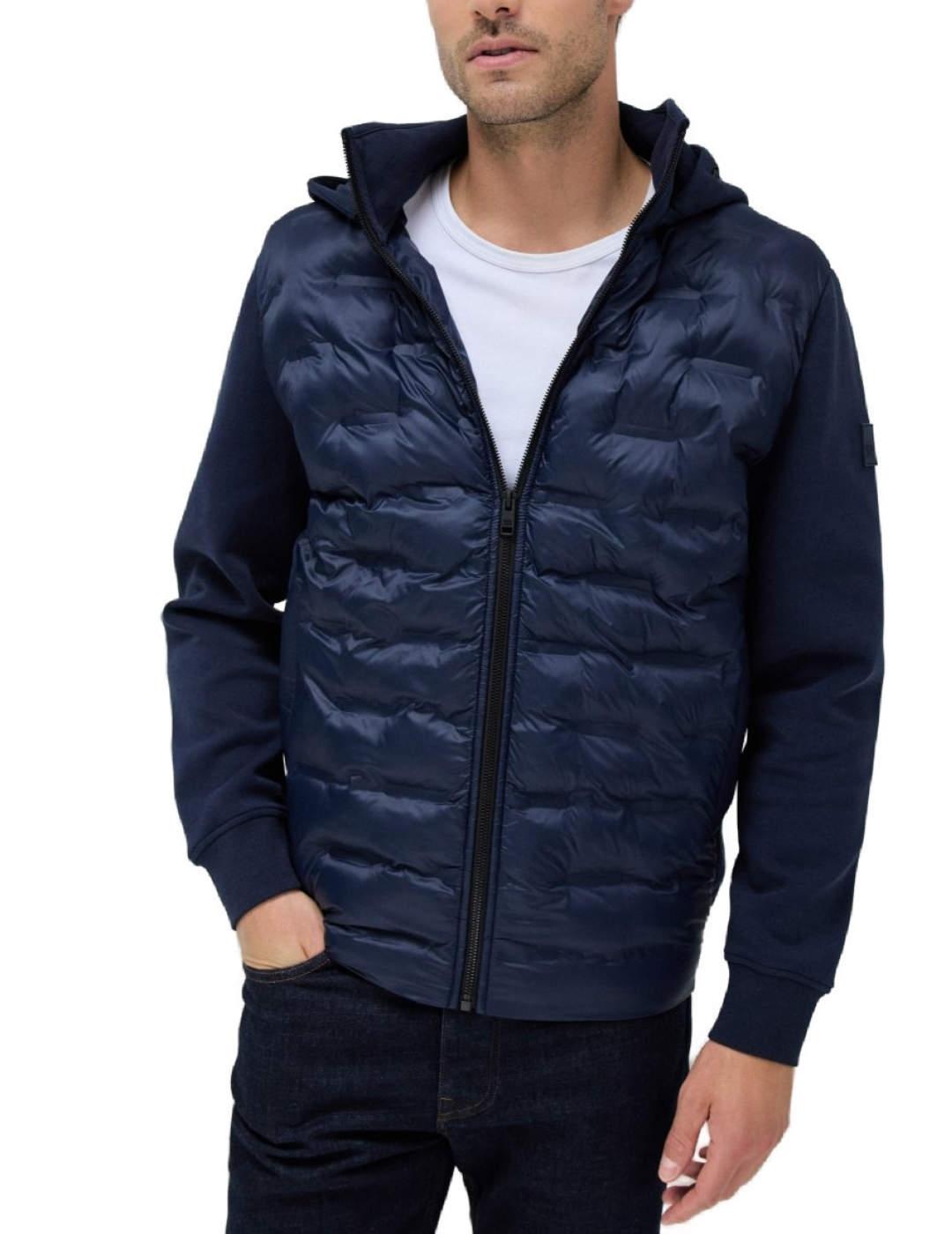 Chaqueta Salsa azul brillante acolchada con capucha hombre