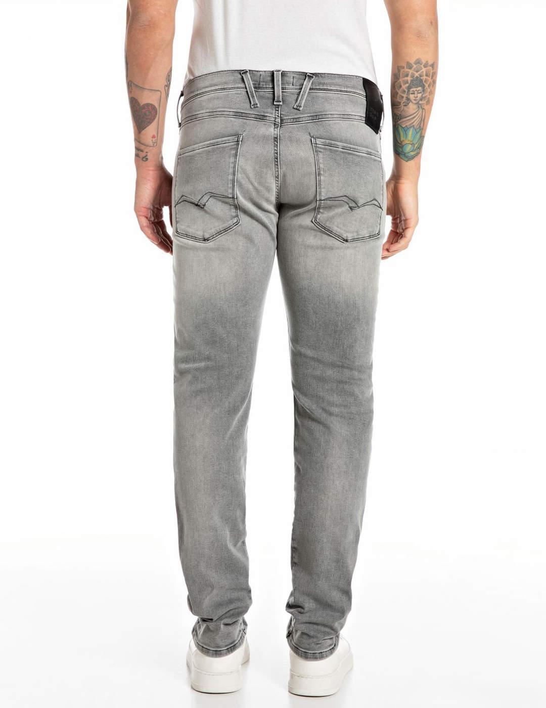 Pantalón vaquero Replay Hyperflex Anbass gris claro hombre