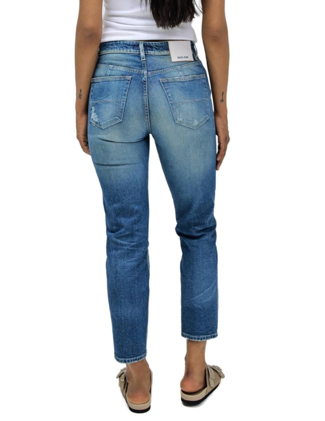 Pantalón vaquero Salsa true destroyed slim rotos para mujer