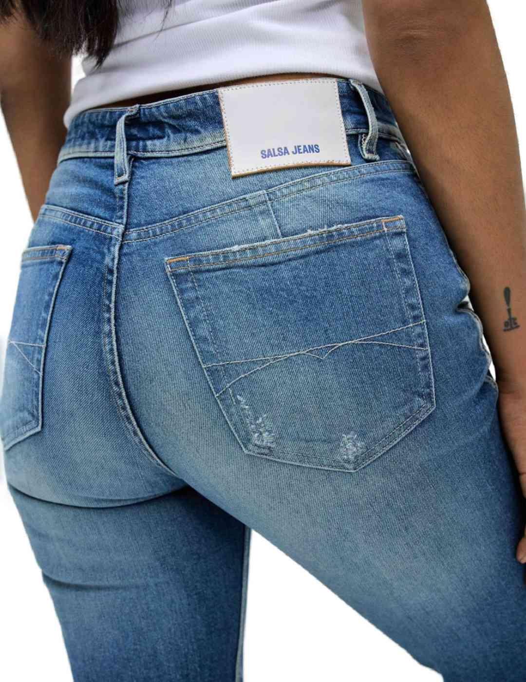 Pantalón vaquero Salsa true destroyed slim rotos para mujer