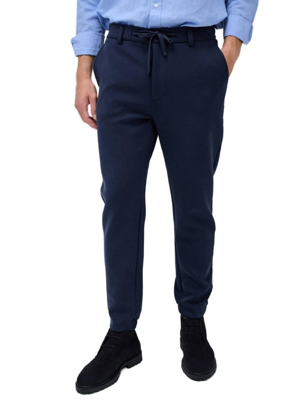 Pantalón Salsa jogger azul marino cintura elástica de hombre