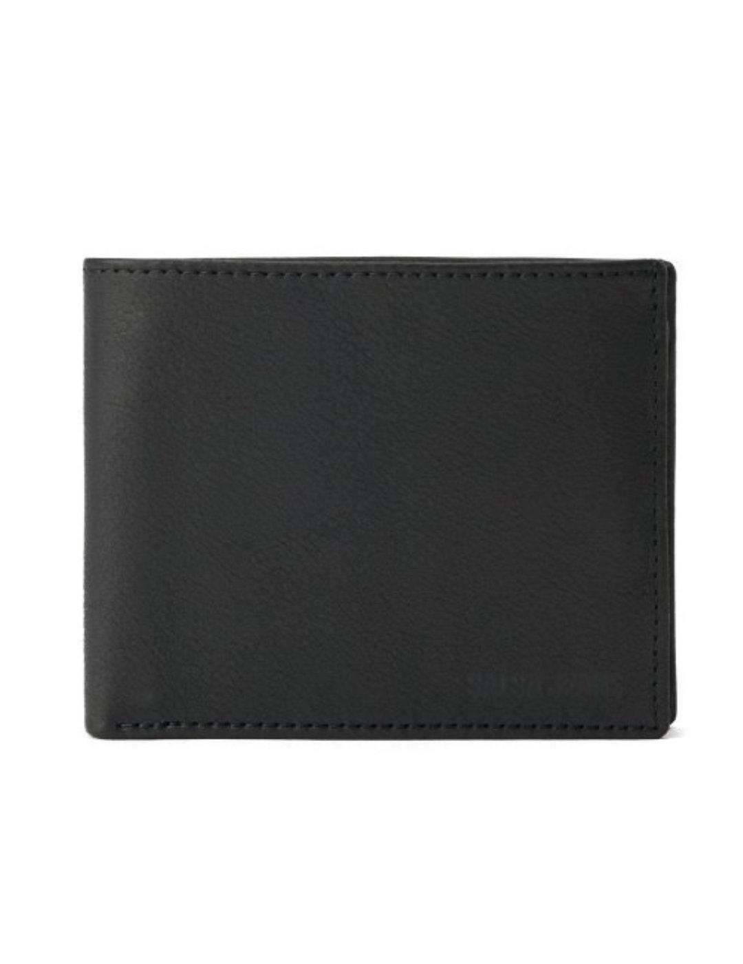 Cartera Salsa de cuero negra con monedero para hombre