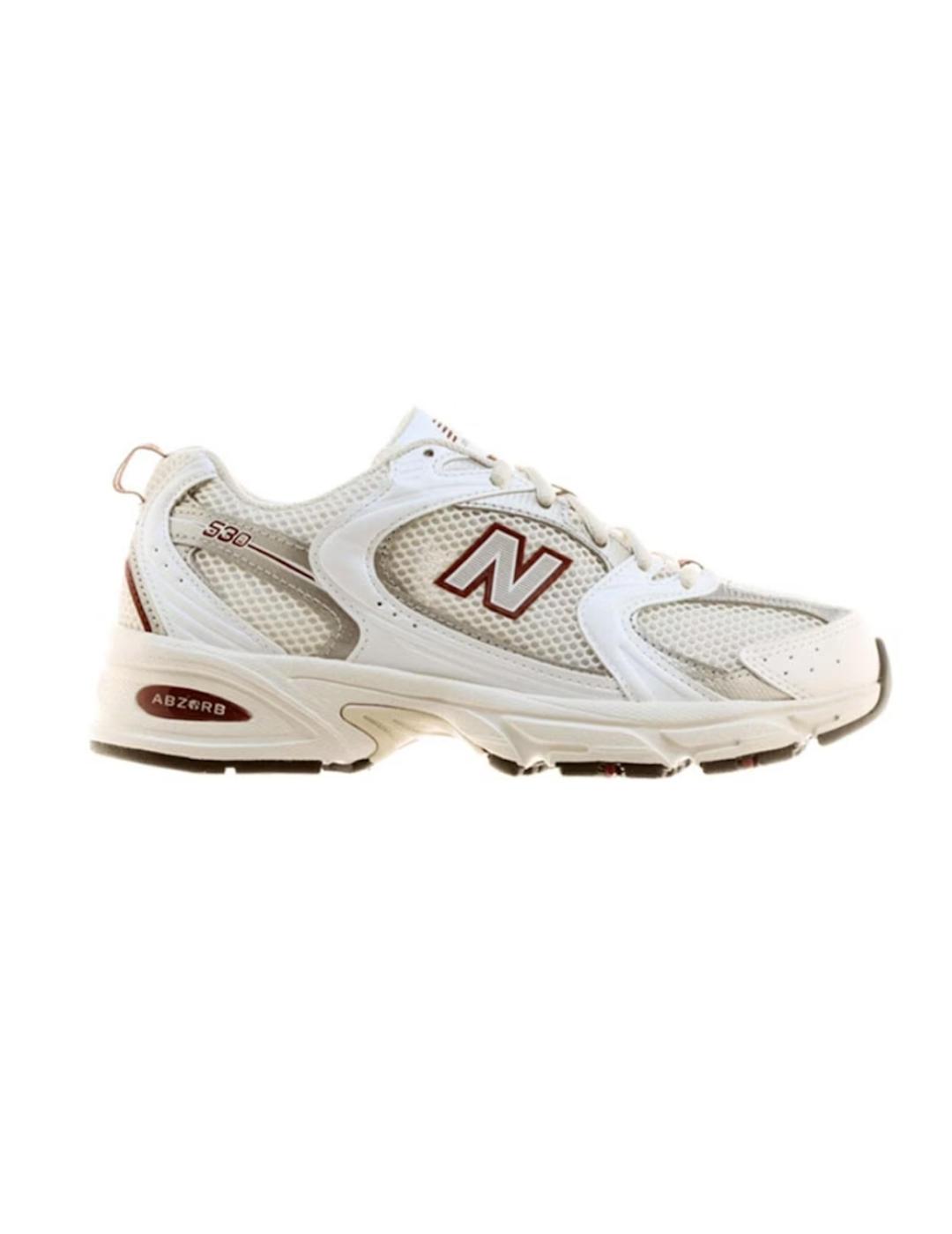 Zapatillas deportivas New Balance 530 beige y granate mujer