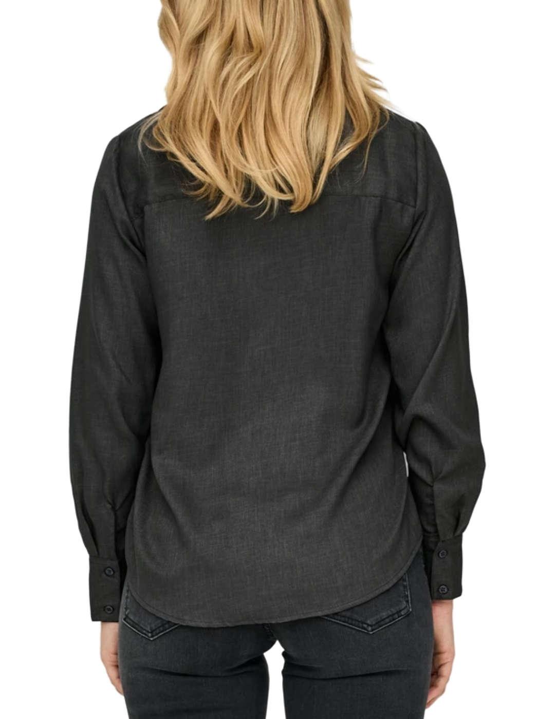 Camisa Only Lulu gris oscuro regular fit para mujer