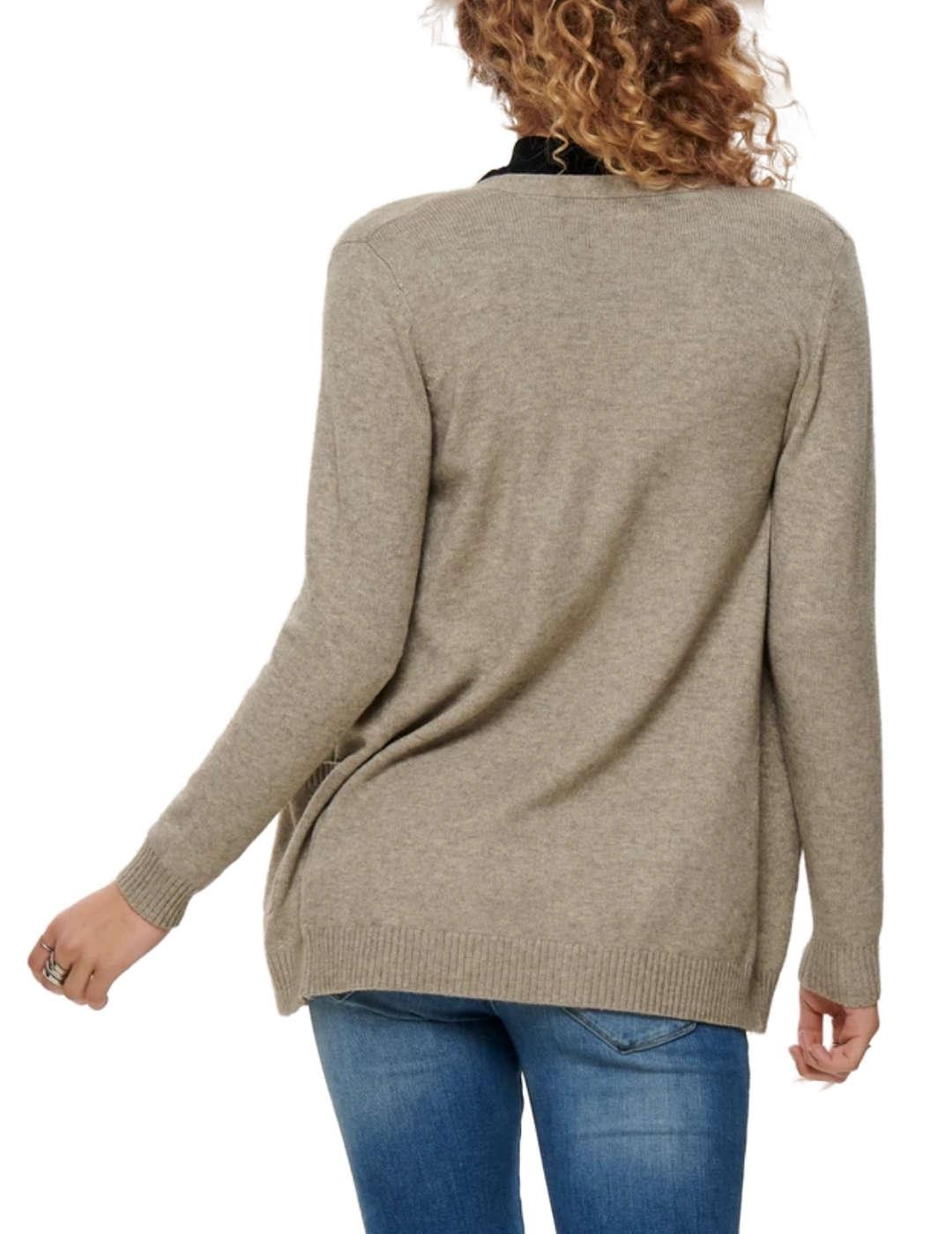 Chaqueta cárdigan Only Lesly beige jaspeado para mujer