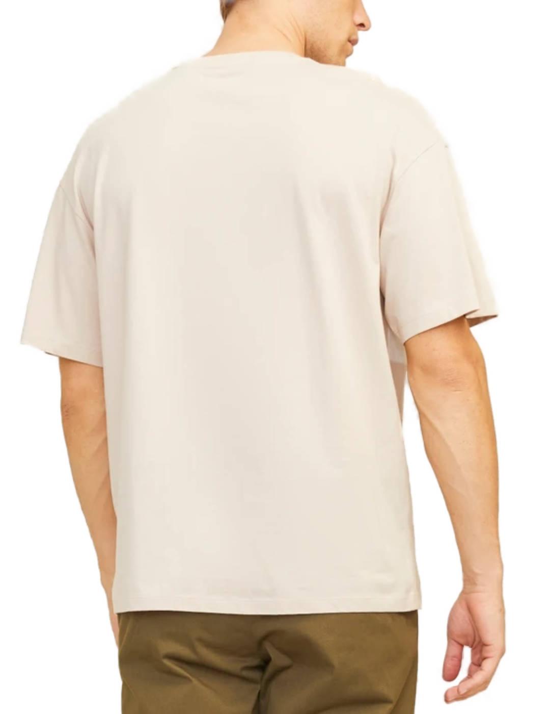 Camiseta Jack&Jones Elegacy beige manga corta para hombre