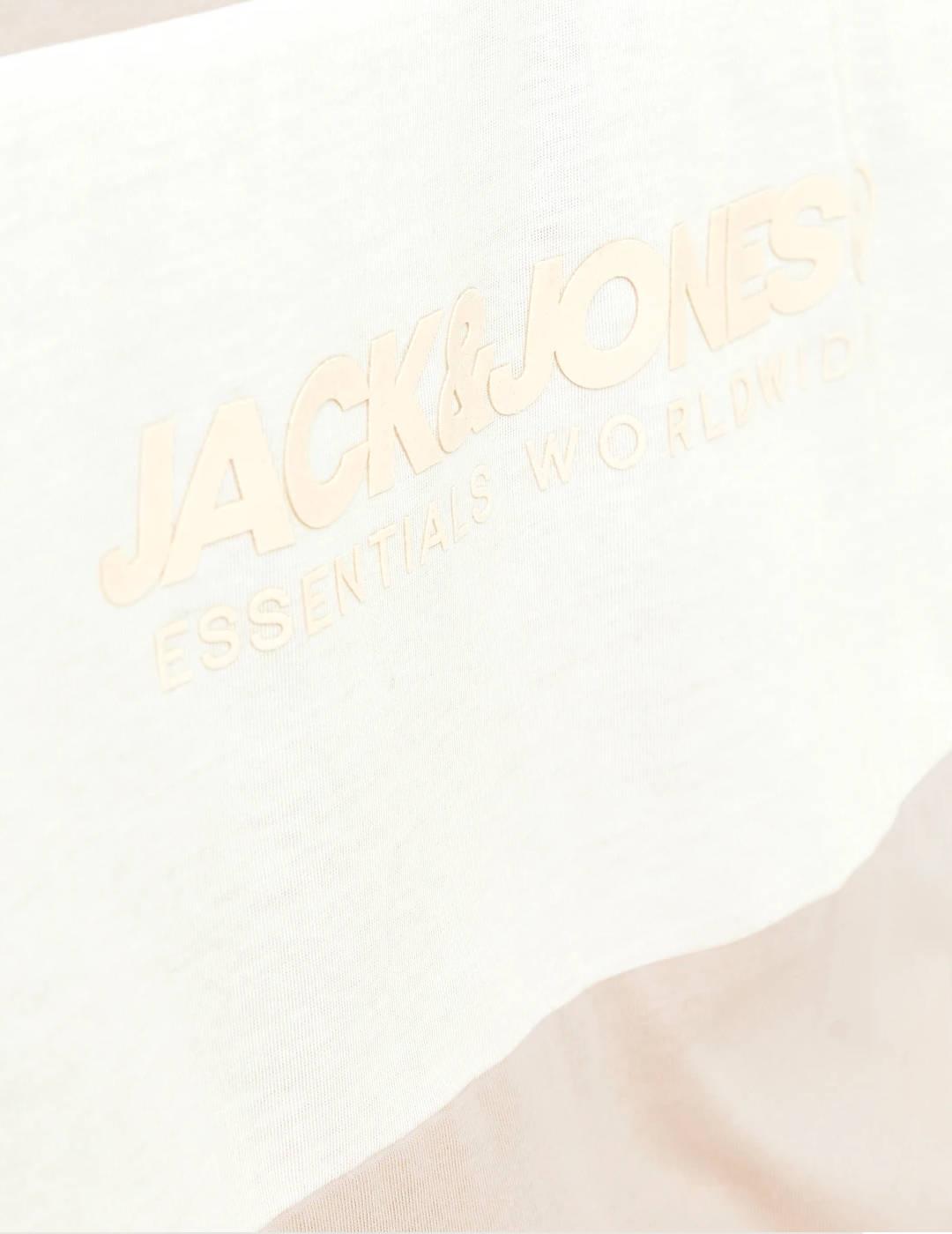 Camiseta Jack&Jones Elegacy beige manga corta para hombre