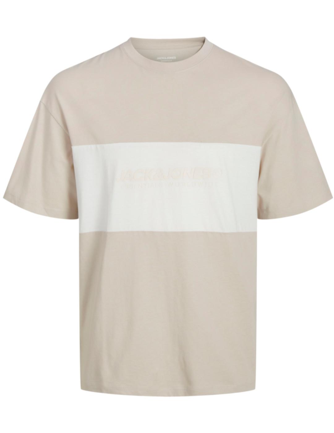 Camiseta Jack&Jones Elegacy beige manga corta para hombre