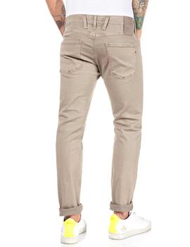 Pantalón vaquero Replay Ambass beige slim fit para hombre