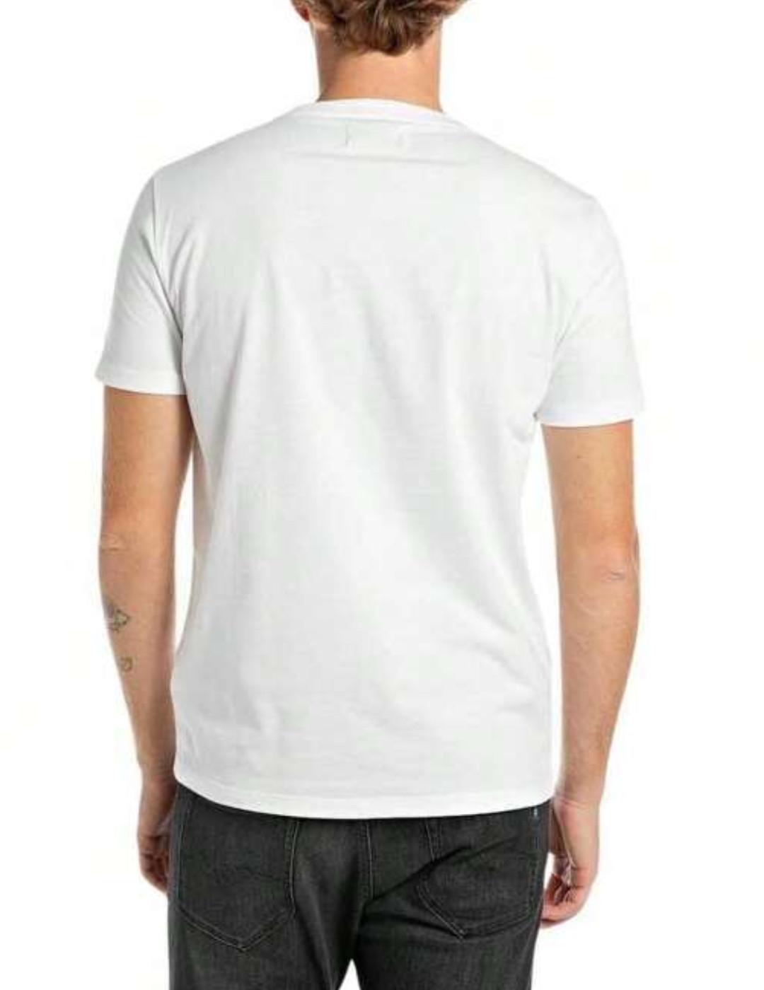 Camiseta Replay blanco perro manga corta para hombre