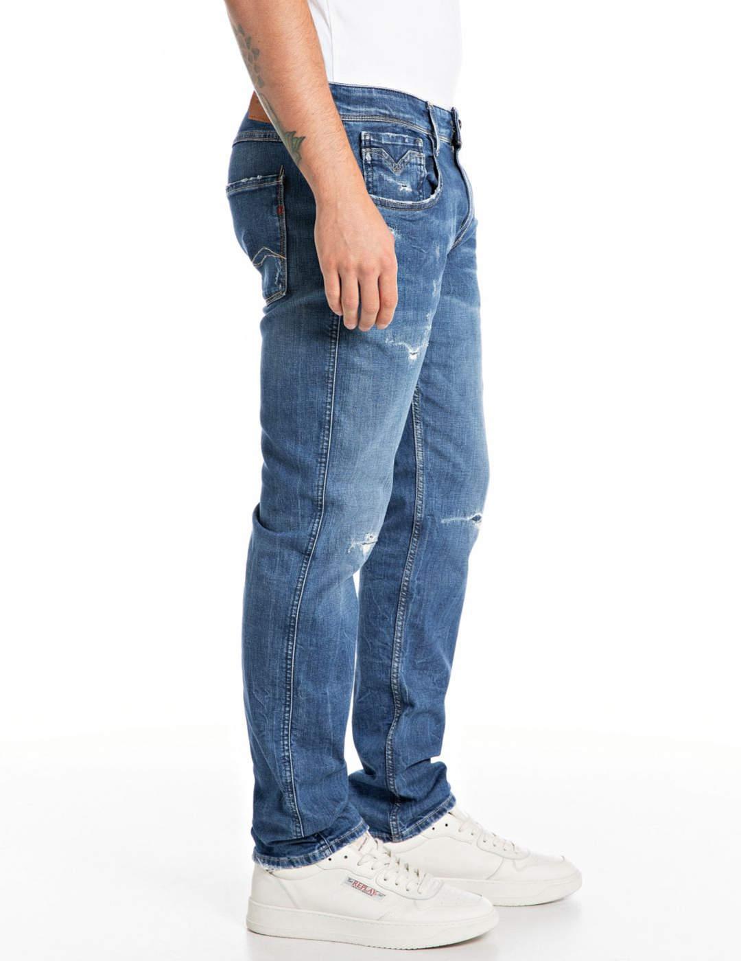 Pantalón vaquero Ambass azul marino slim fit para hombre