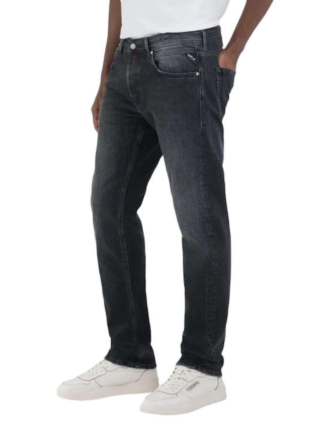 Pantalón vaquero Replay Grover negro para hombre