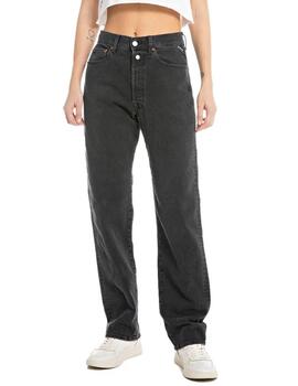 Pantalón vaquero Replay negro desfastado comfort para mujer