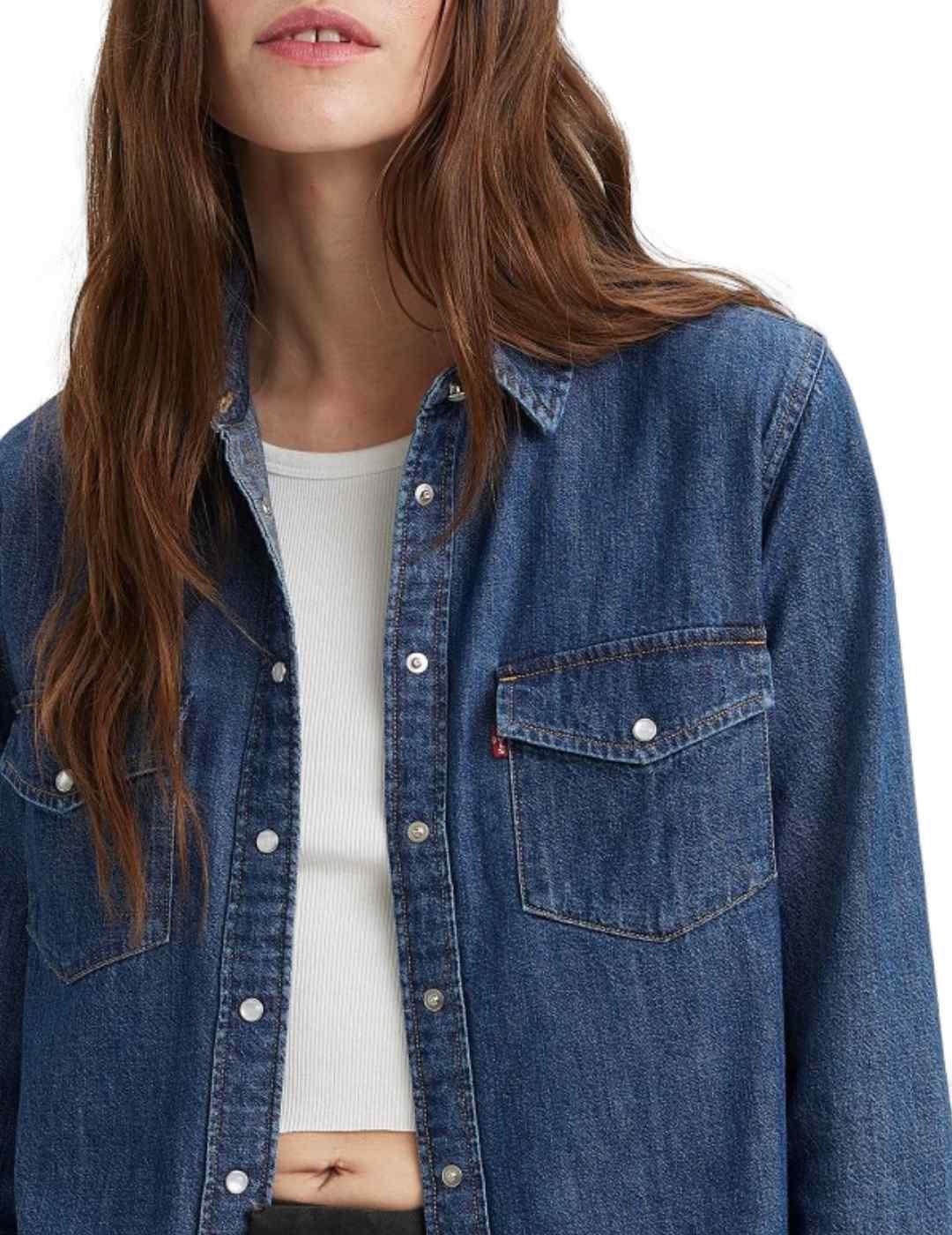 Camisa Levi´s denim azul oscuro regular fit para mujer