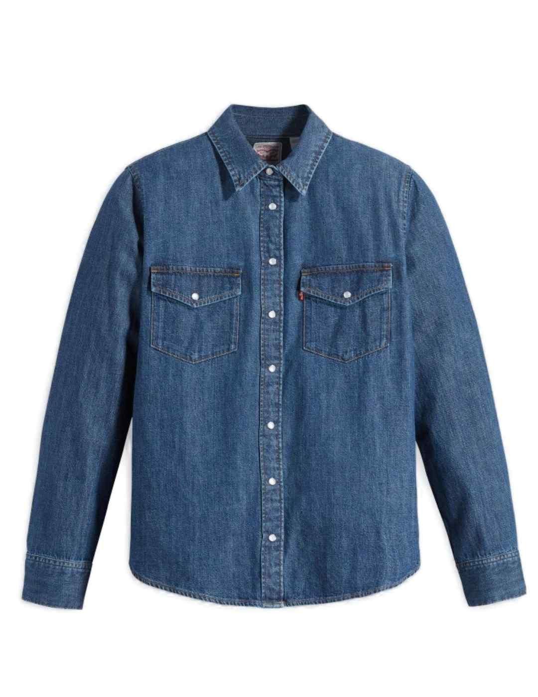 Camisa Levi´s denim azul oscuro regular fit para mujer