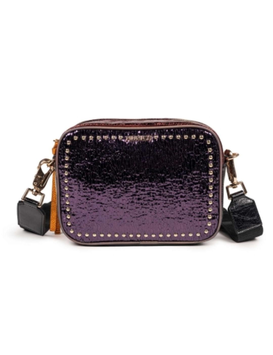 Bolso bandolera Munich morado metalizado para mujer