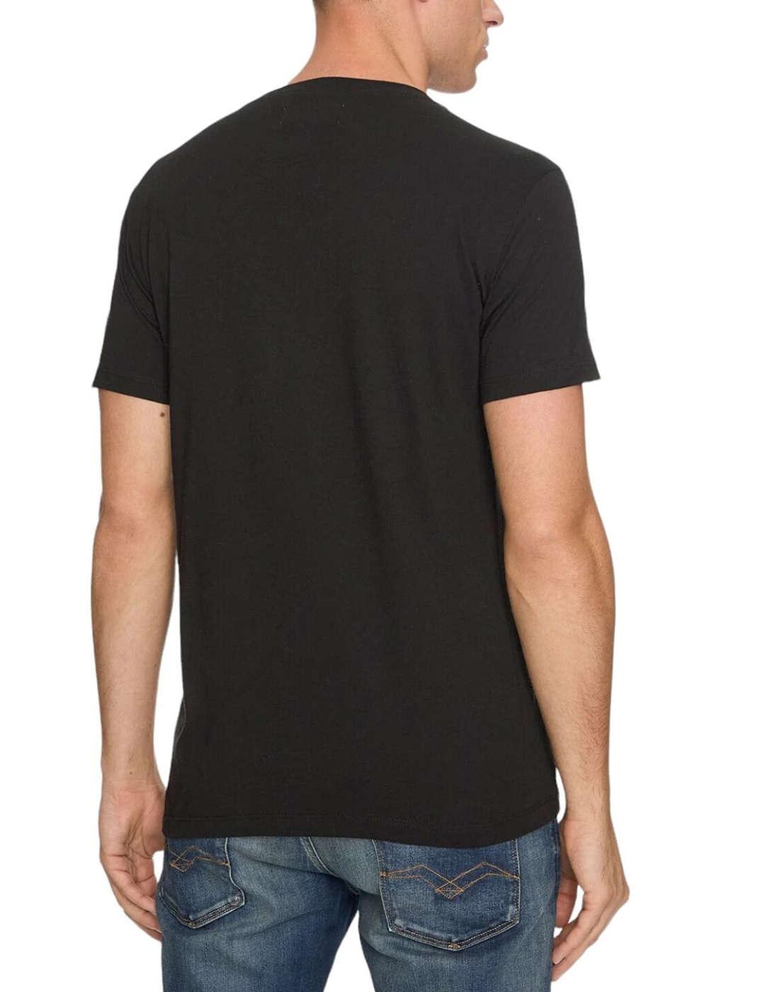 Camiseta Replay negro perro manga corta para hombre