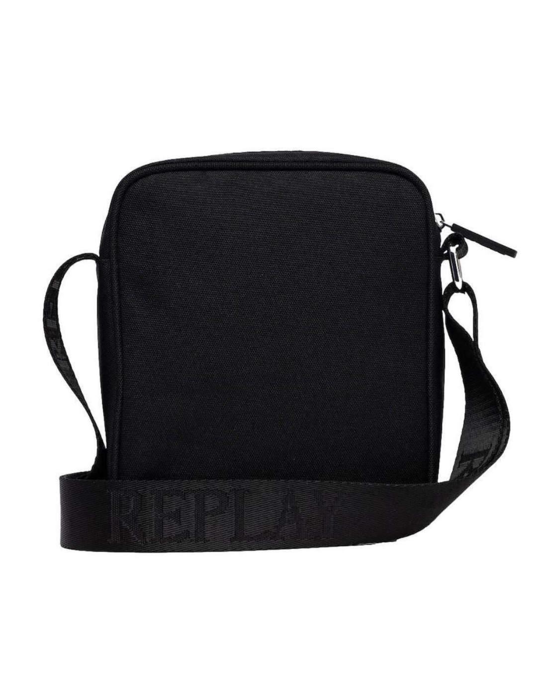 Bandolera Replay negra pequeña material técnico para hombre