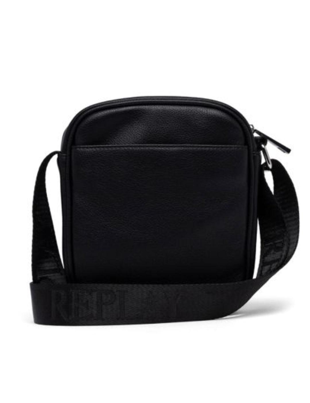 Bolso bandolera Replay negro de PU reciclado para hombre