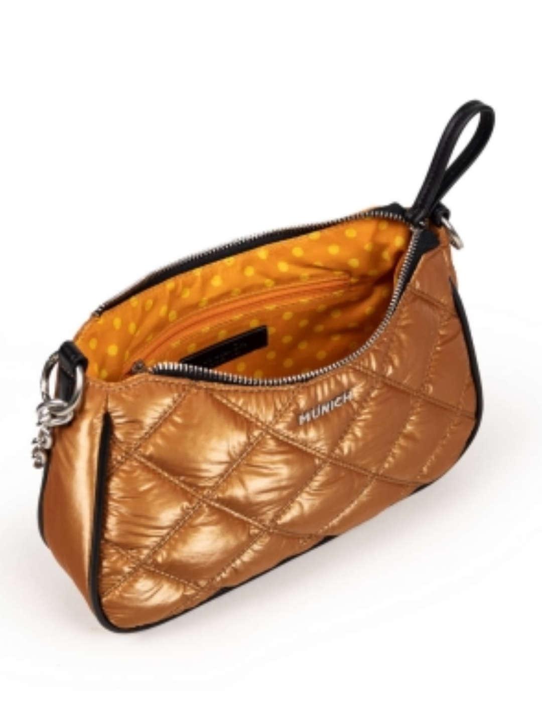 Bolso Munich acolchado color naranja metalizado para mujer