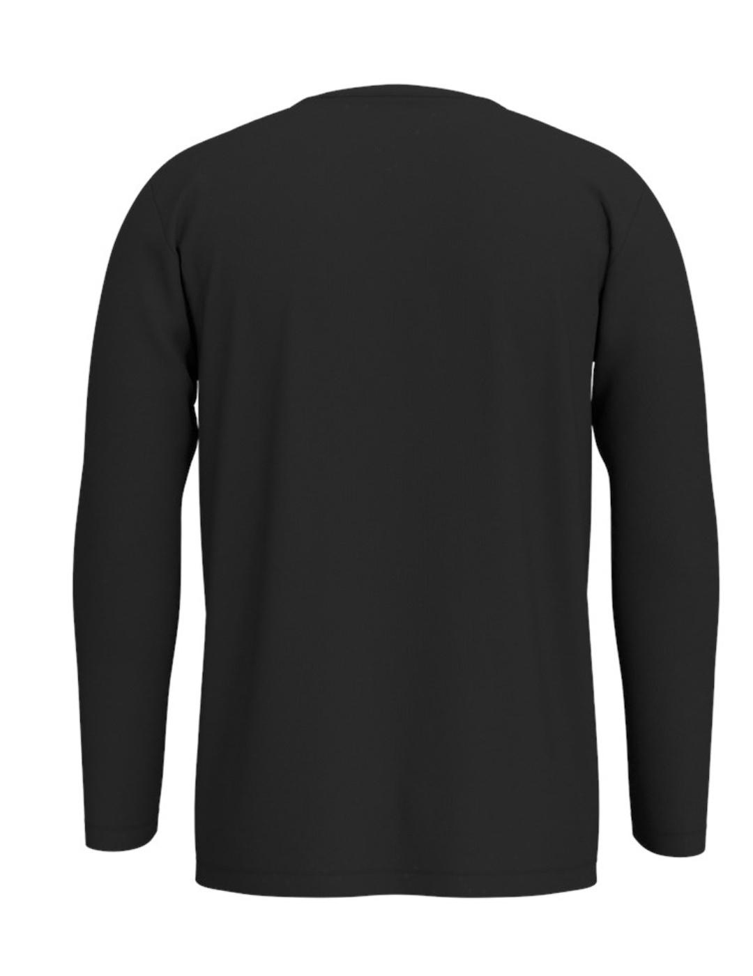 Camiseta básica Selected Aspen negro manga larga para hombre