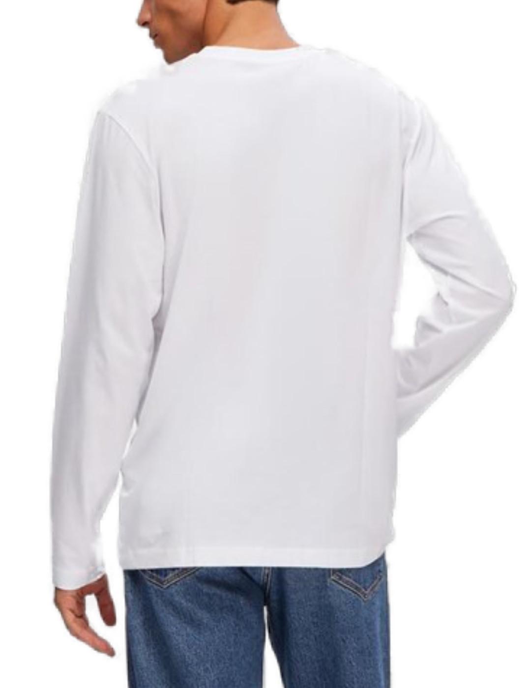 Camiseta básica Selected Aspen blanco manga larga de hombre